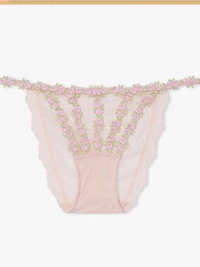 Victoria's Secret Rosebud Embroidery Mesh Bikini Panty